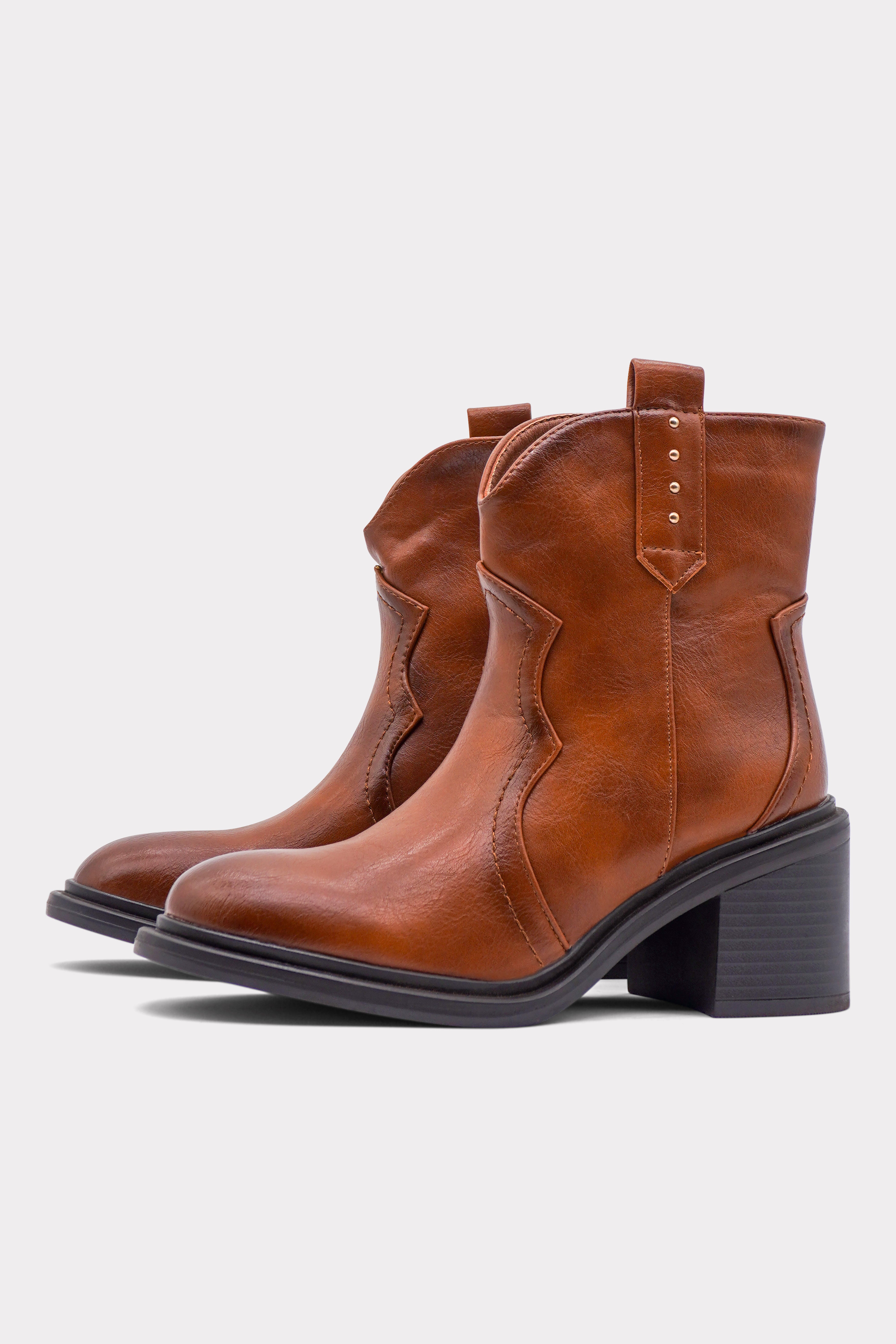 Tan Savoy Ankle Boots